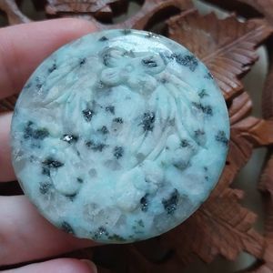 Kiwi Jasper Carved Medallion